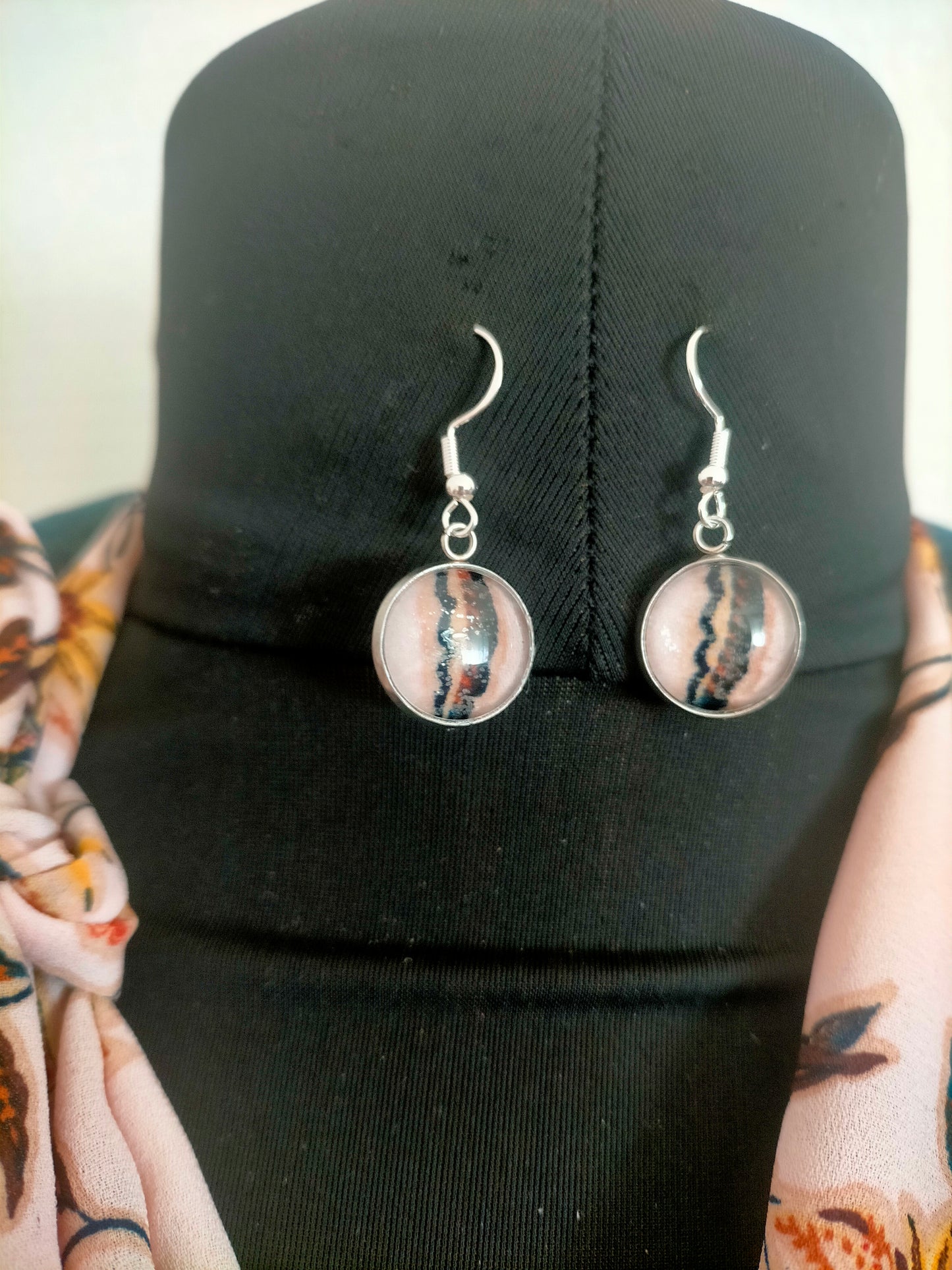 Parure Collier Foulard et ses boucles d'oreilles 042
