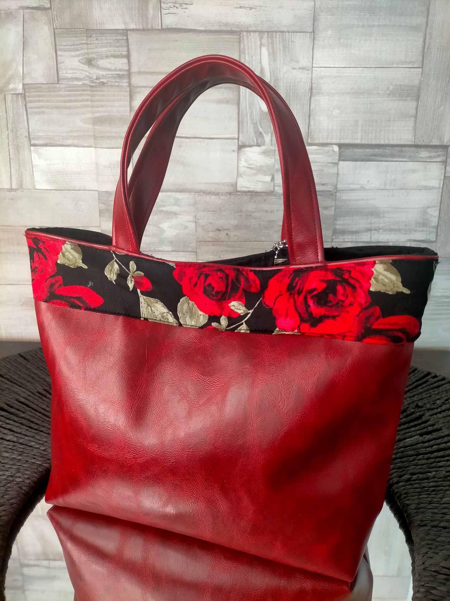 Elégance rouge Sac cabas