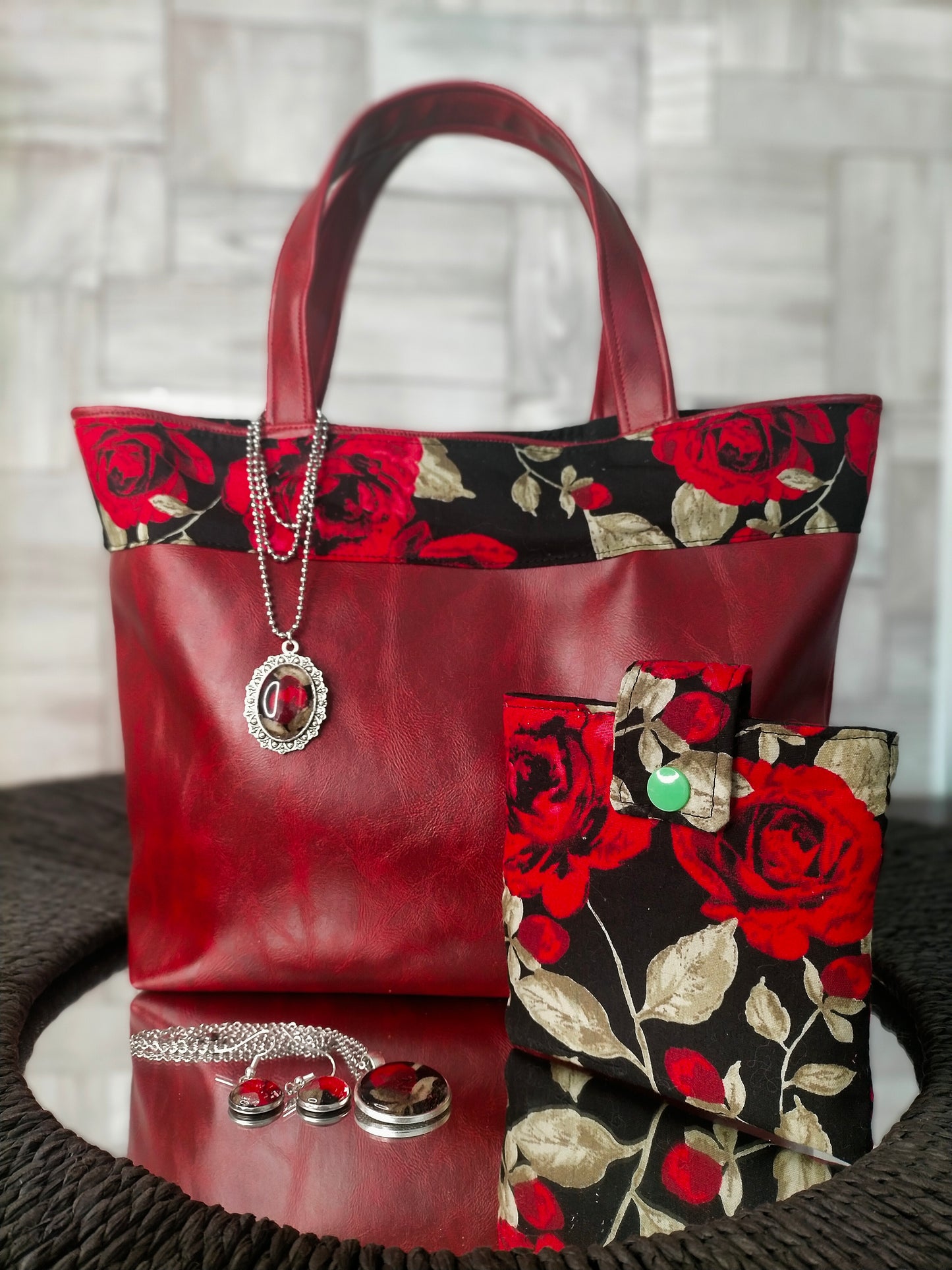 Elégance rouge Sac cabas