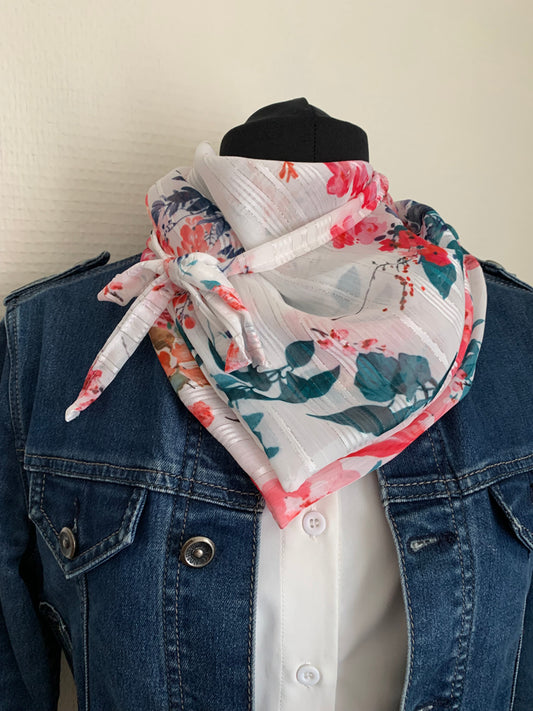 MIMI 10 Foulard façon bandana à lanières en voile