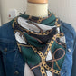Carré de Satin de coton Hermous vert Modèle UNIQUE