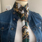 Foulard col #13 Hermous Satin de coton vert
