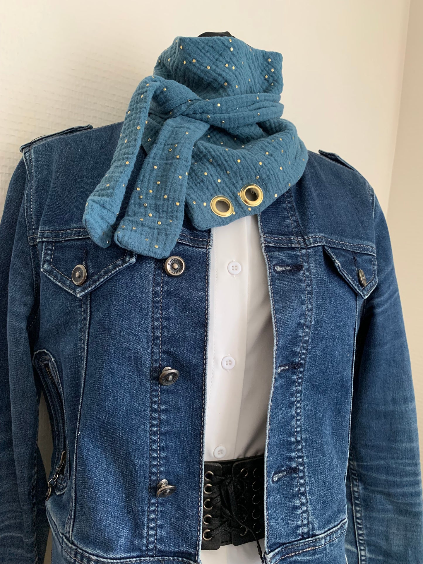 Triangle &2 foulard triangle double gaze Custom oeillet doré