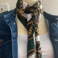 Foulard col #13 Hermous Satin de coton vert