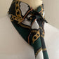 Foulard col #13 Hermous Satin de coton vert