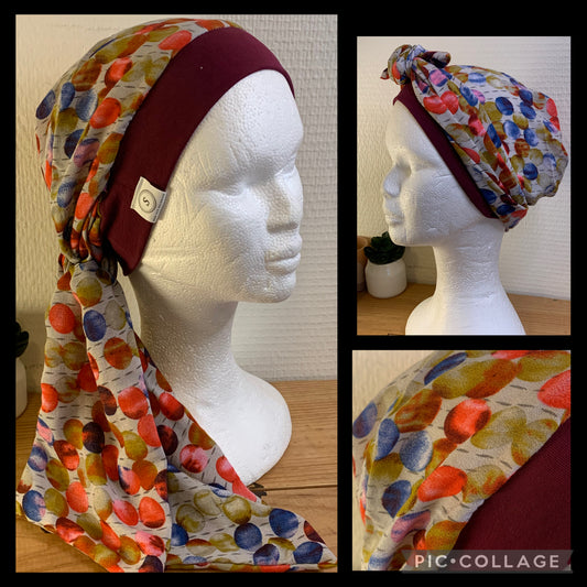 SUBLIMANT Bonnet de chimiothérapie et son foulard légèreté N34