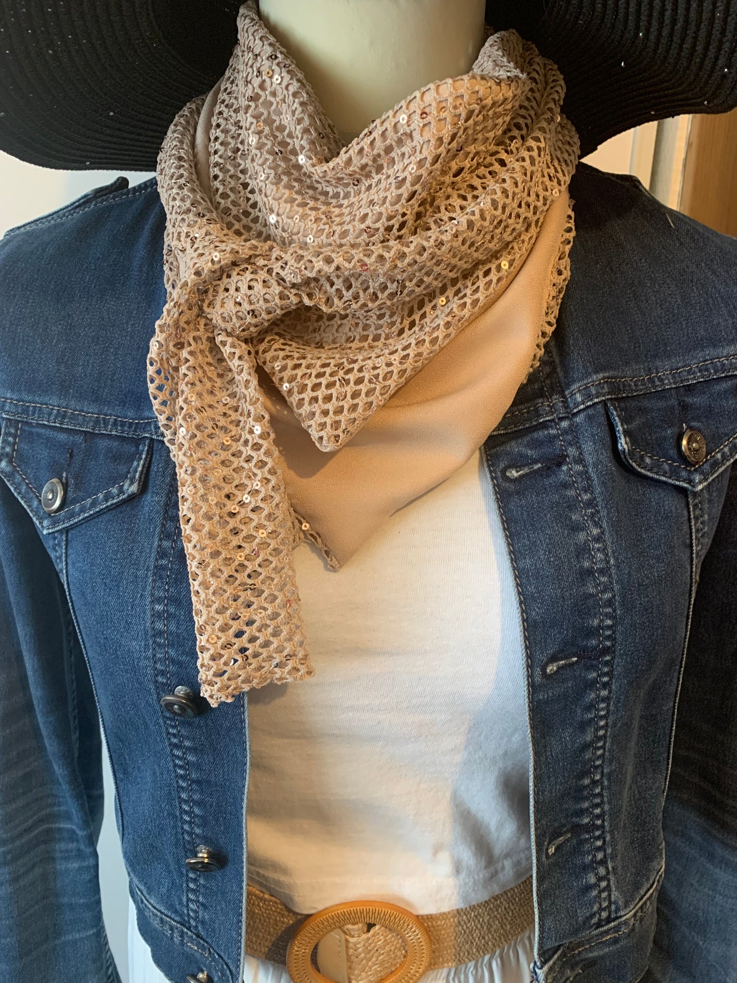 Mimi foulard bandana Résille & sequins