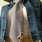 Cravate & 17 pied de poule bleu custom œillet