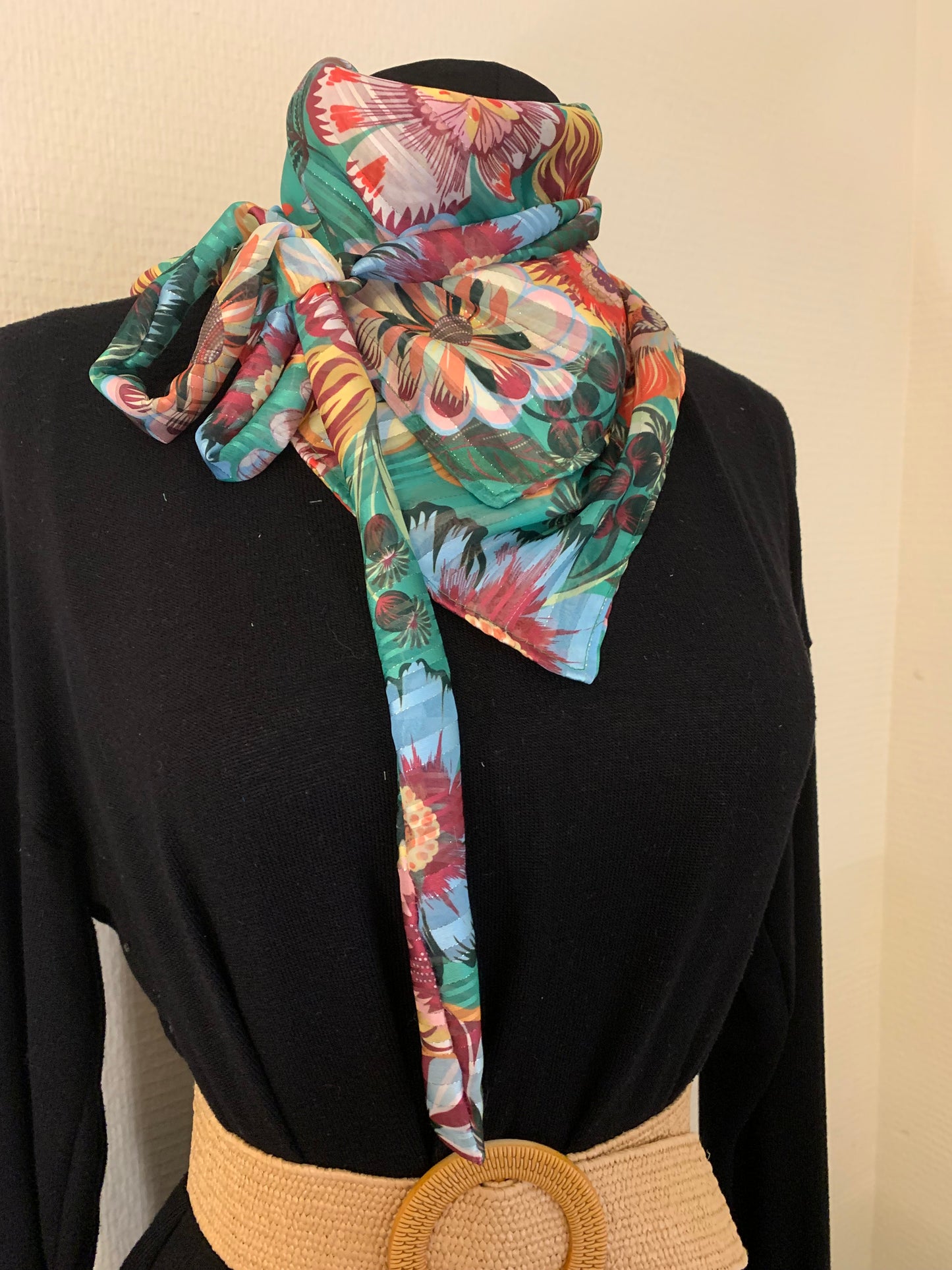 Mimi 23 bis  Foulard façon bandana en voile MODÈLE UNIQUE