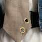 Cravate & 26 pied de poule marron & Custom oeillets dorés