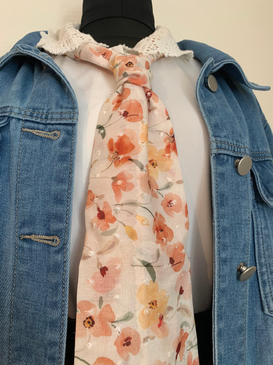 Cravate & 16  voile fleuri
