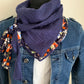 Mimi 28 Foulard  REVERSIBLE façon bandana à lanières Voile et gaze Modèle UNIQUE