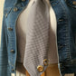 Cravate & 17 pied de poule bleu custom œillet