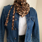 MIMI 29 Foulard bandana à lanières pointes paillettes dorées