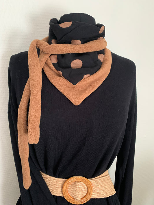 Mimi 20 Foulard façon bandana RÉVERSIBLE polaire