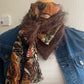 Mimi 31 Foulard façon bandana RÉVERSIBLE fausse fourrure et viscose