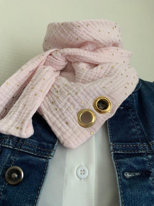 Triangle &3 foulard triangle en double gaze custom oeillet doré