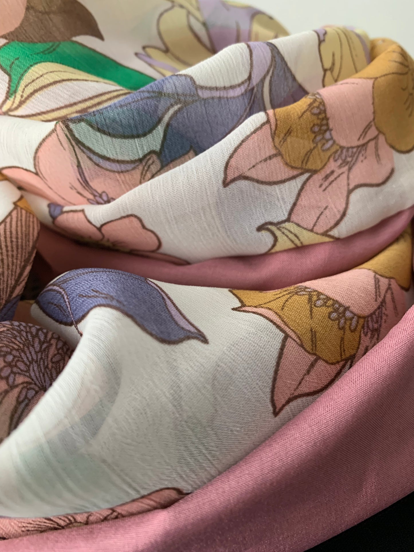Rosy Double snood voile et viscose
