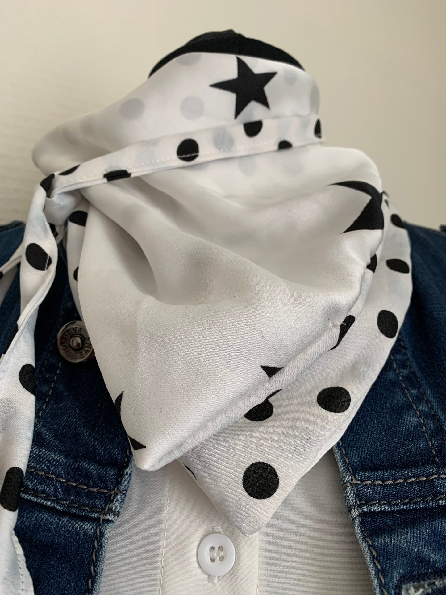 MIMI 28 Foulard bandana REVERSIBLE à lanières