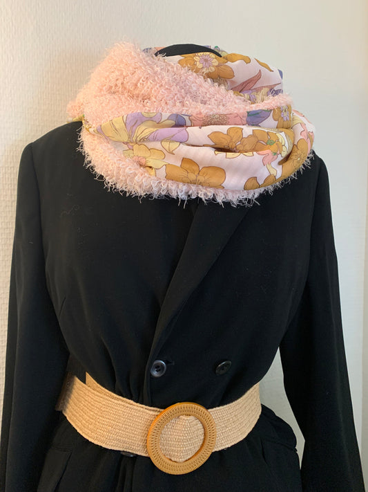 Plume Rosy Fausse fourrure et voile