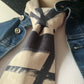 Cravate & 28 Daim artificiel beige et noir