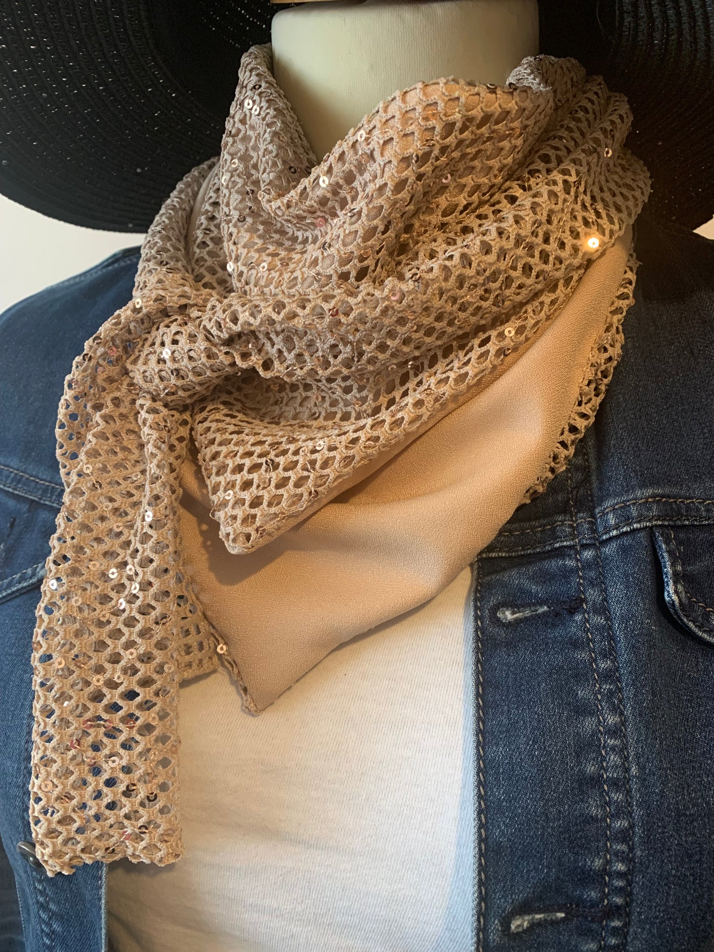 Mimi foulard bandana Résille & sequins