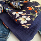 Mimi 28 Foulard  REVERSIBLE façon bandana à lanières Voile et gaze Modèle UNIQUE