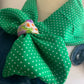 L’élégante #3 Viscose vert à pois blancs