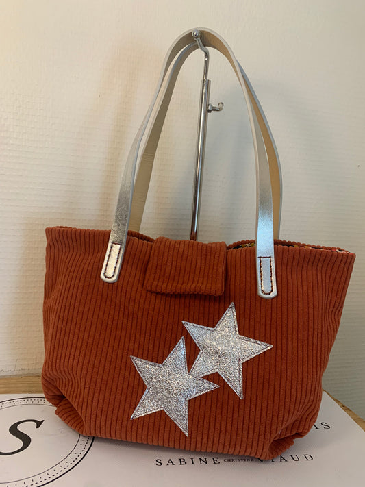 Twin#2 sac cabas velours MODELE UNIQUE