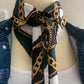 Foulard col #13 Hermous Satin de coton vert