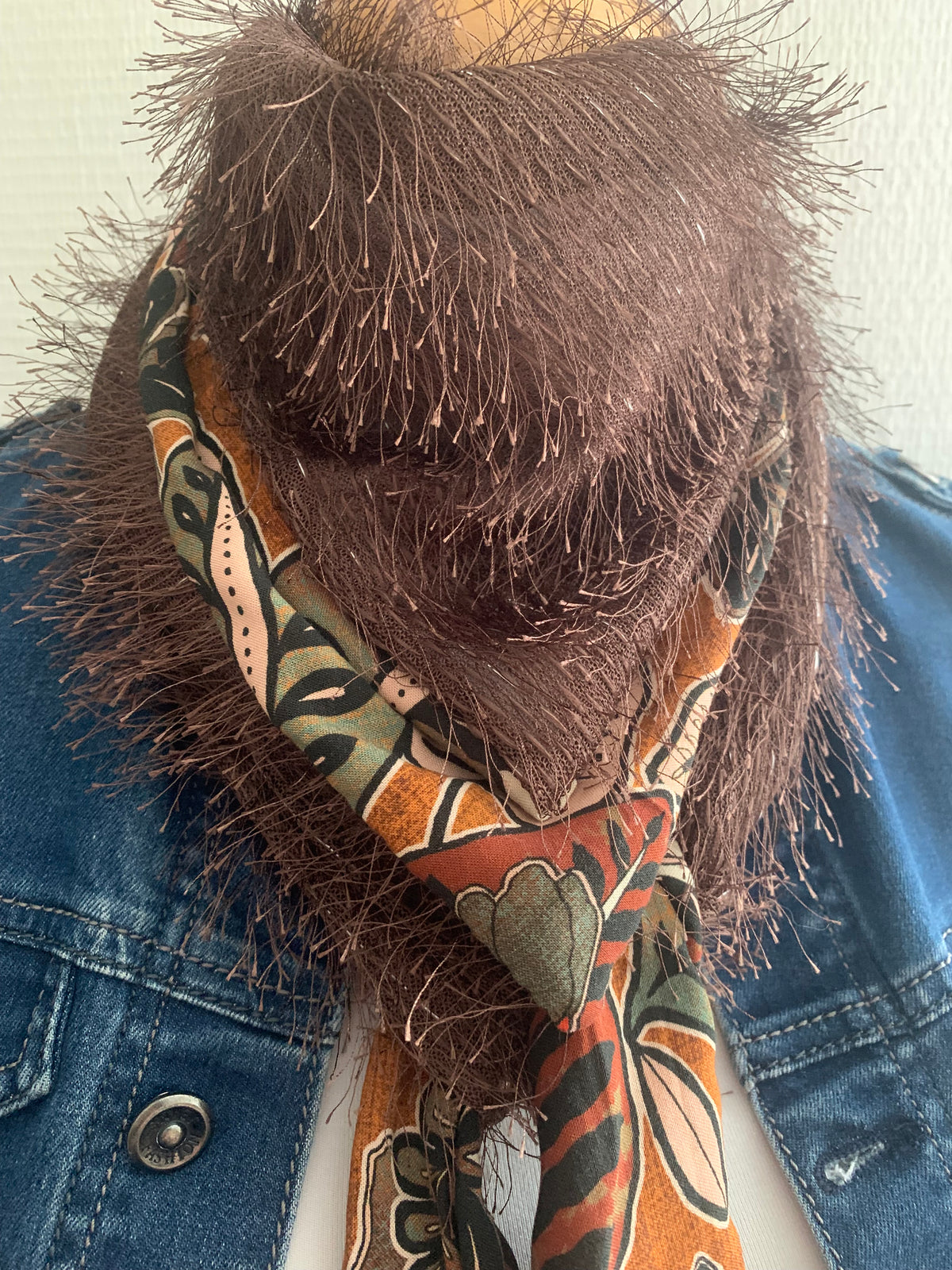 Mimi 31 Foulard façon bandana RÉVERSIBLE fausse fourrure et viscose