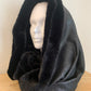 Fourrure brillante  Très Large double snood fourrure et viscose noire brillante