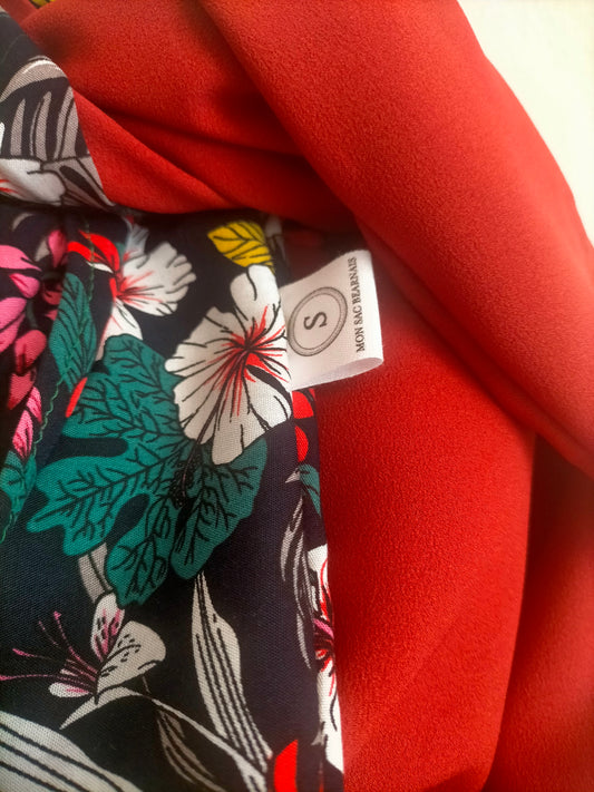 Dolce Tomette   Grand foulard viscose et crêpe léger terracotta