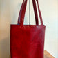 Fuji Geisha  Sac carré de jacquard et simili cuir rouge lisse