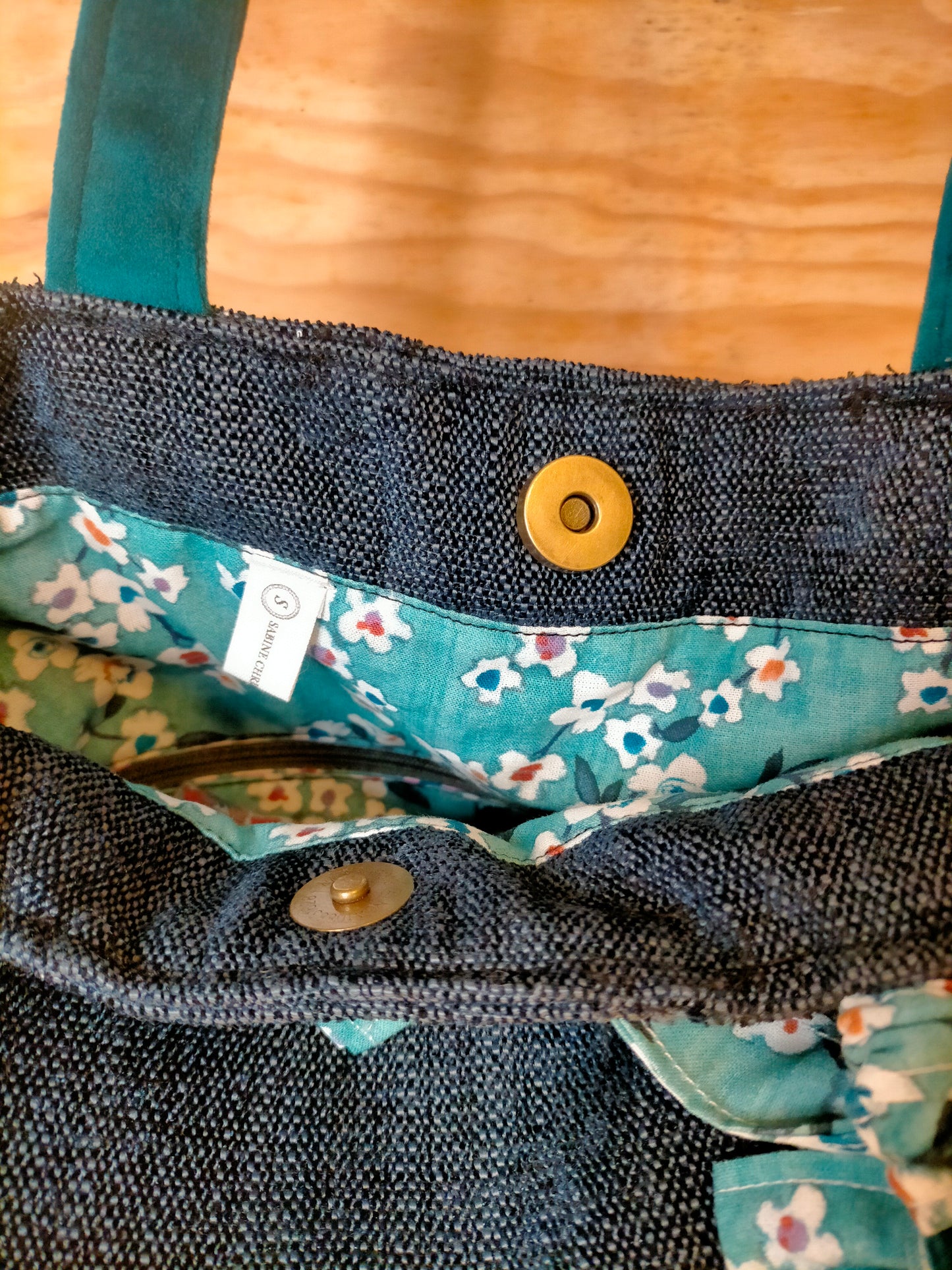 Champs de pâquerettes Sac Cabas coton effet jeans