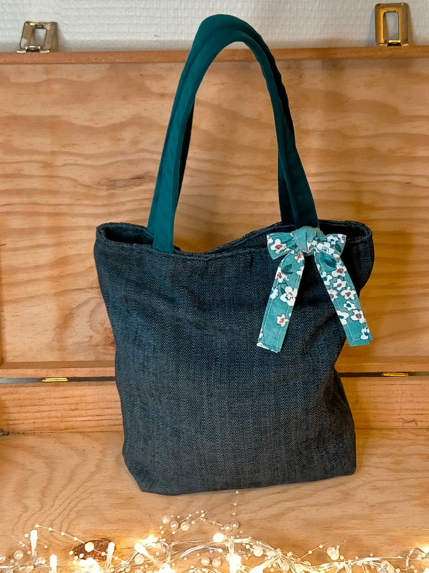 Champs de pâquerettes Sac Cabas coton effet jeans