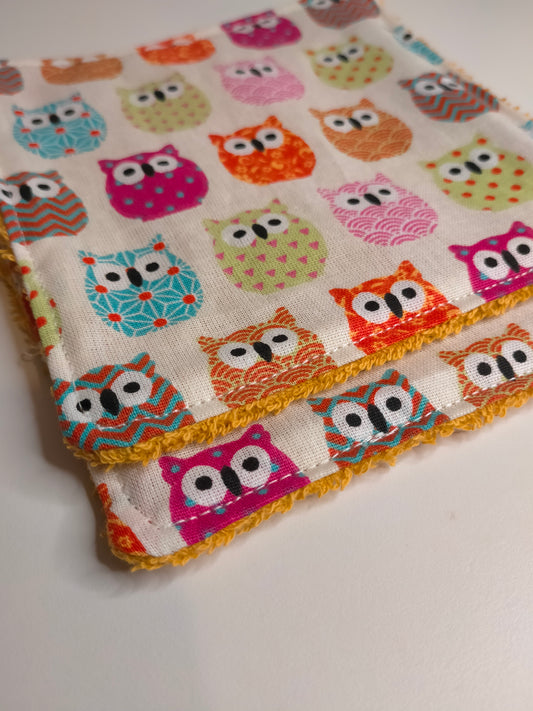 Lot de 2 débarbouillettes Salut Hibou