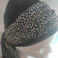 Sublimant n°5   Bonnet anti glisse ( de chimiothérapie) et son foulard REVERSIBLE en viscose et voile uni noir