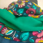 Prairie Double snood en viscose fleuri et coton uni vert bouteille