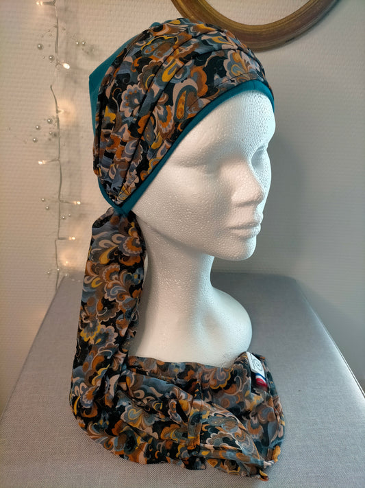Sublimant 25 Ensemble Bonnet de chimiothérapie / Alopécie et son foulard voile