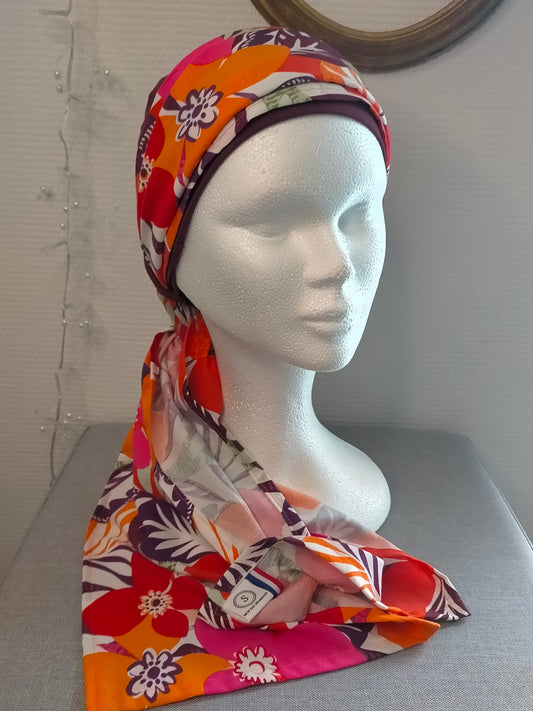 Sublimant 26 Ensemble Bonnet de chimiothérapie / Alopécie et son foulard assorti