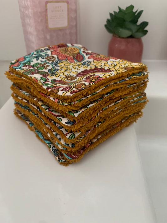 Lot de 10  Lingettes démaquillantes en éponge de bambou havane
