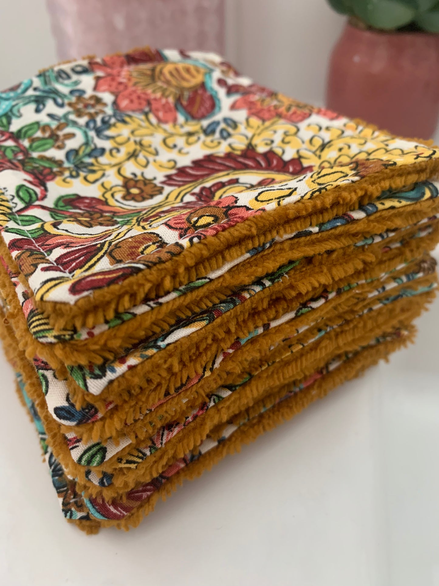 Lot de 10  Lingettes démaquillantes en éponge de bambou havane