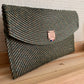 Pochette enveloppe verte moucheté doré