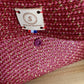 Pochette enveloppe rouge moucheté doré