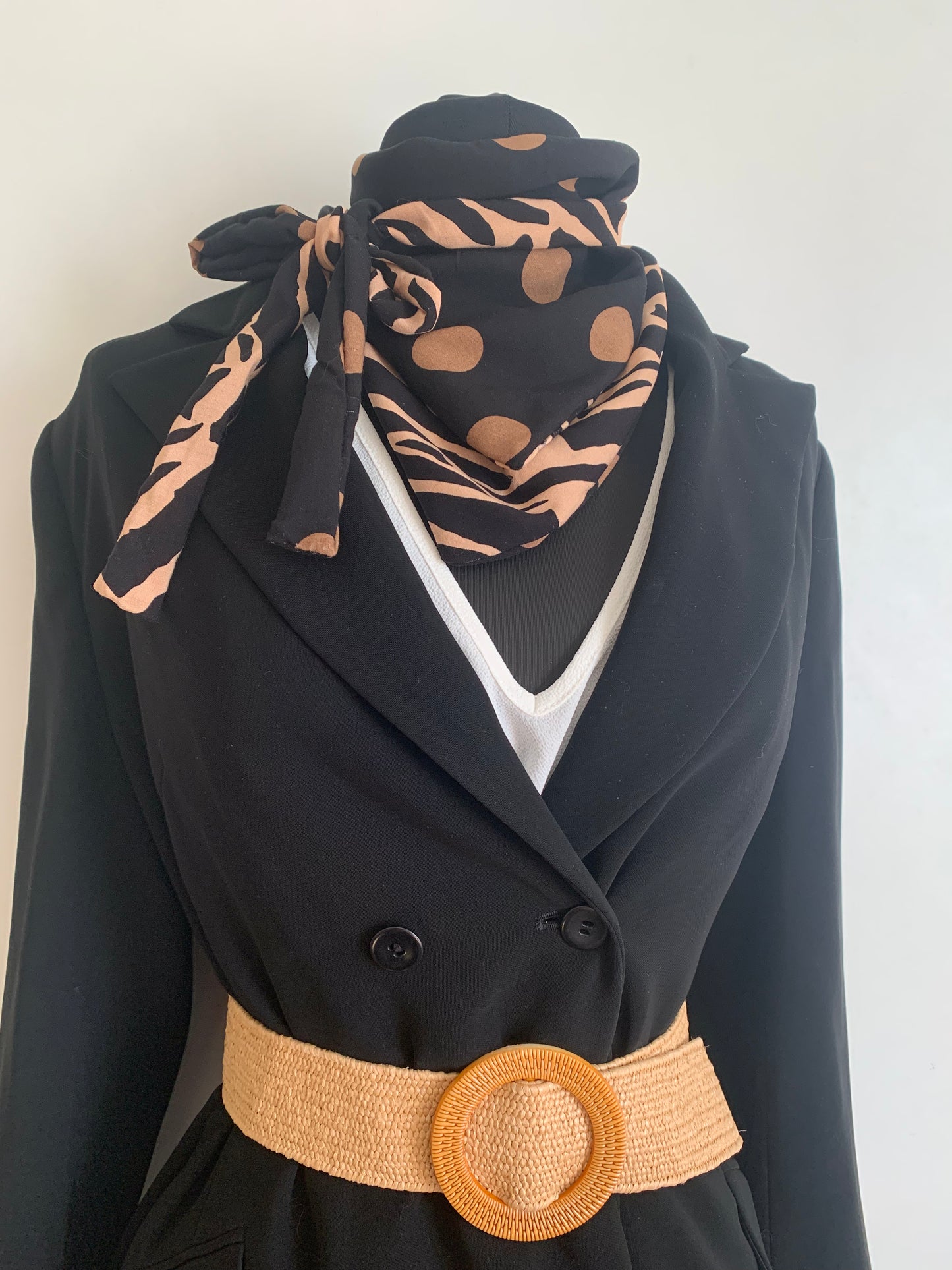 MIMI 8 Foulard façon bandana à lanières REVERSIBLE