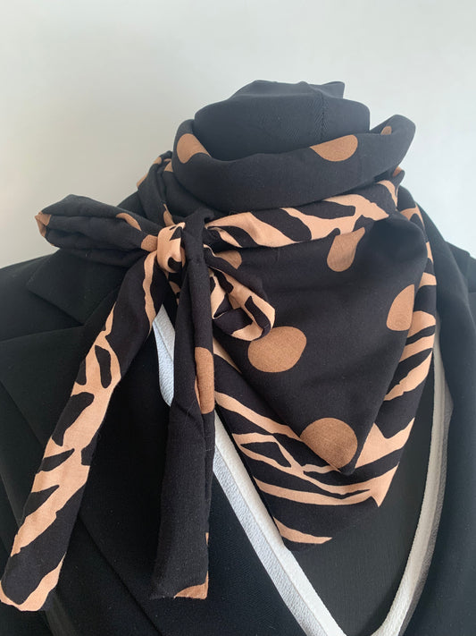 MIMI 8 Foulard façon bandana à lanières REVERSIBLE