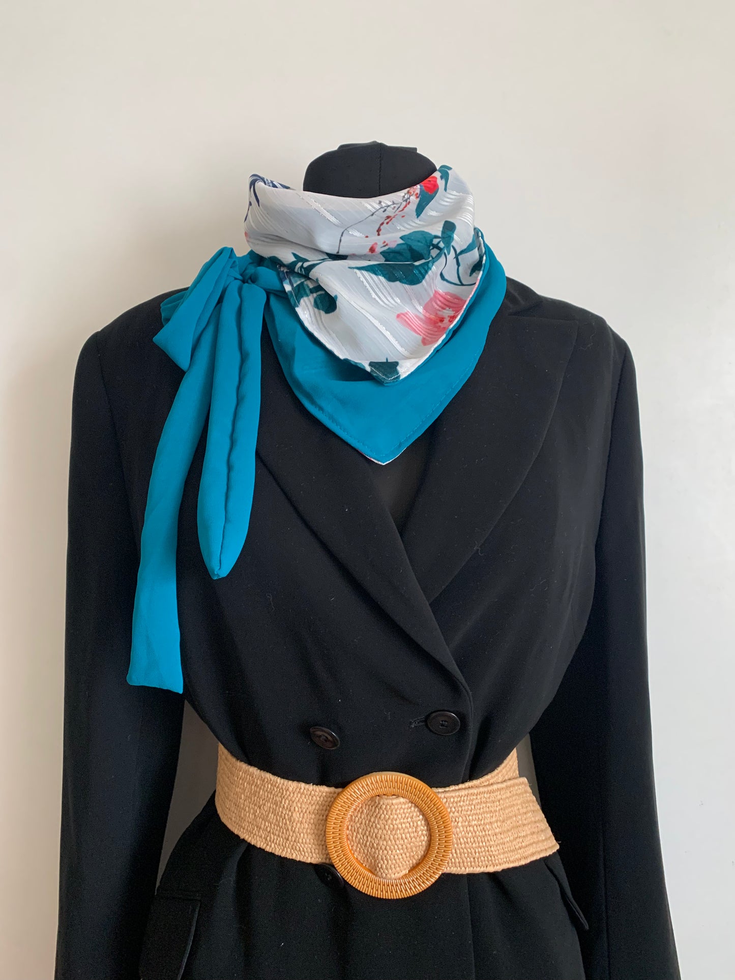 MINI 15 Foulard façon bandana à lanières REVERSIBLE