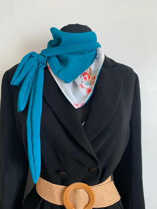 MINI 15 Foulard façon bandana à lanières REVERSIBLE