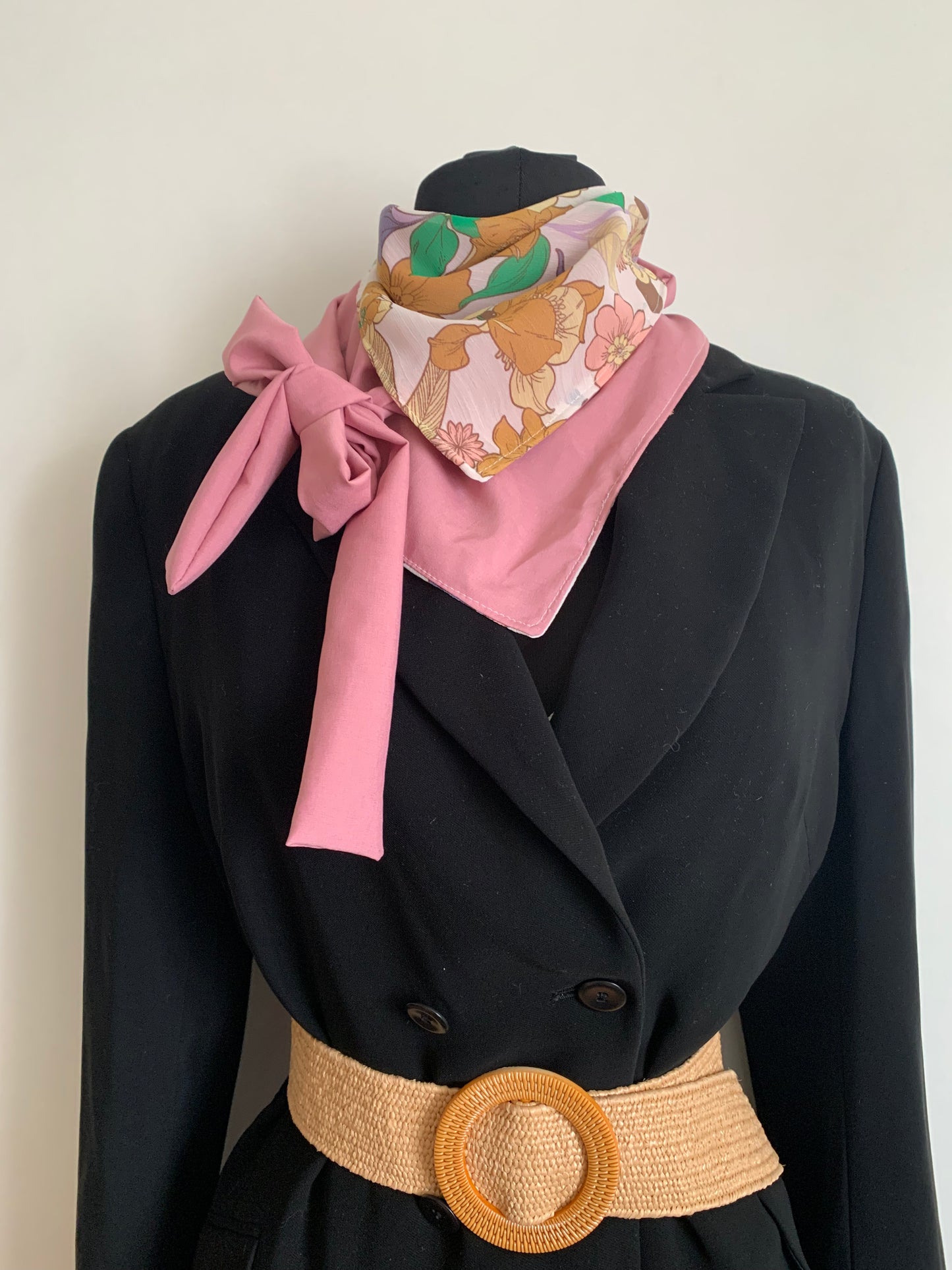 MIMI 11 Foulard façon bandana à lanières REVERSIBLE